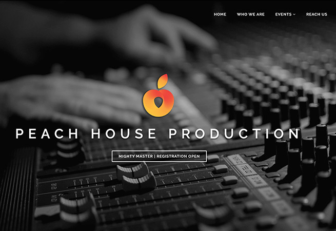Peach Production portfolio website, highlighting creative work in New York.
